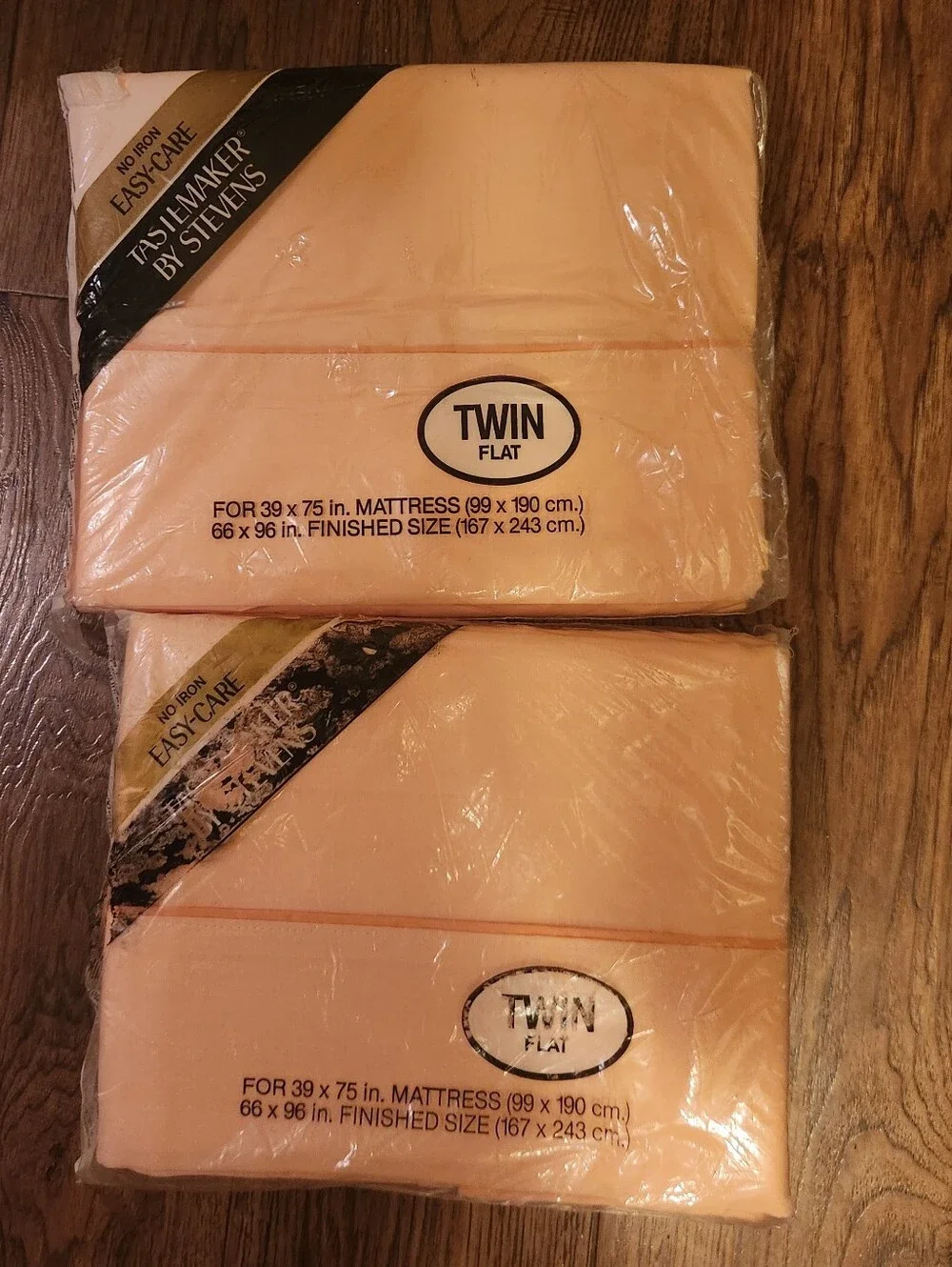 NWT Tastemaker by Stevens 2 Twin Flat Sheet - Blush Peach